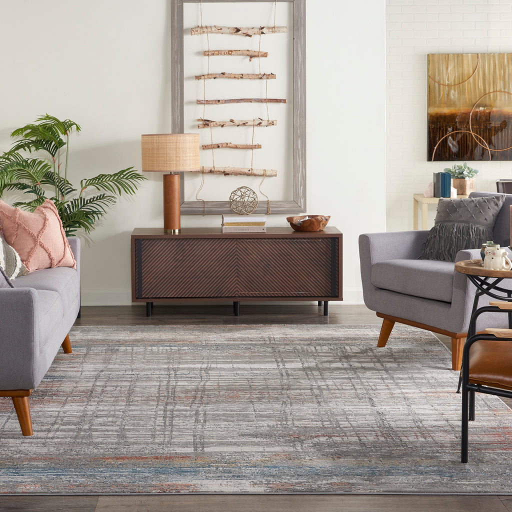 nourison rustic textures rus12 grey multi rug