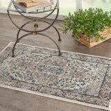 nourison quarry qua05 ivory grey rug