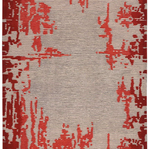 Nourison Clearance Symmetry SMM02 Beige/Red Rug