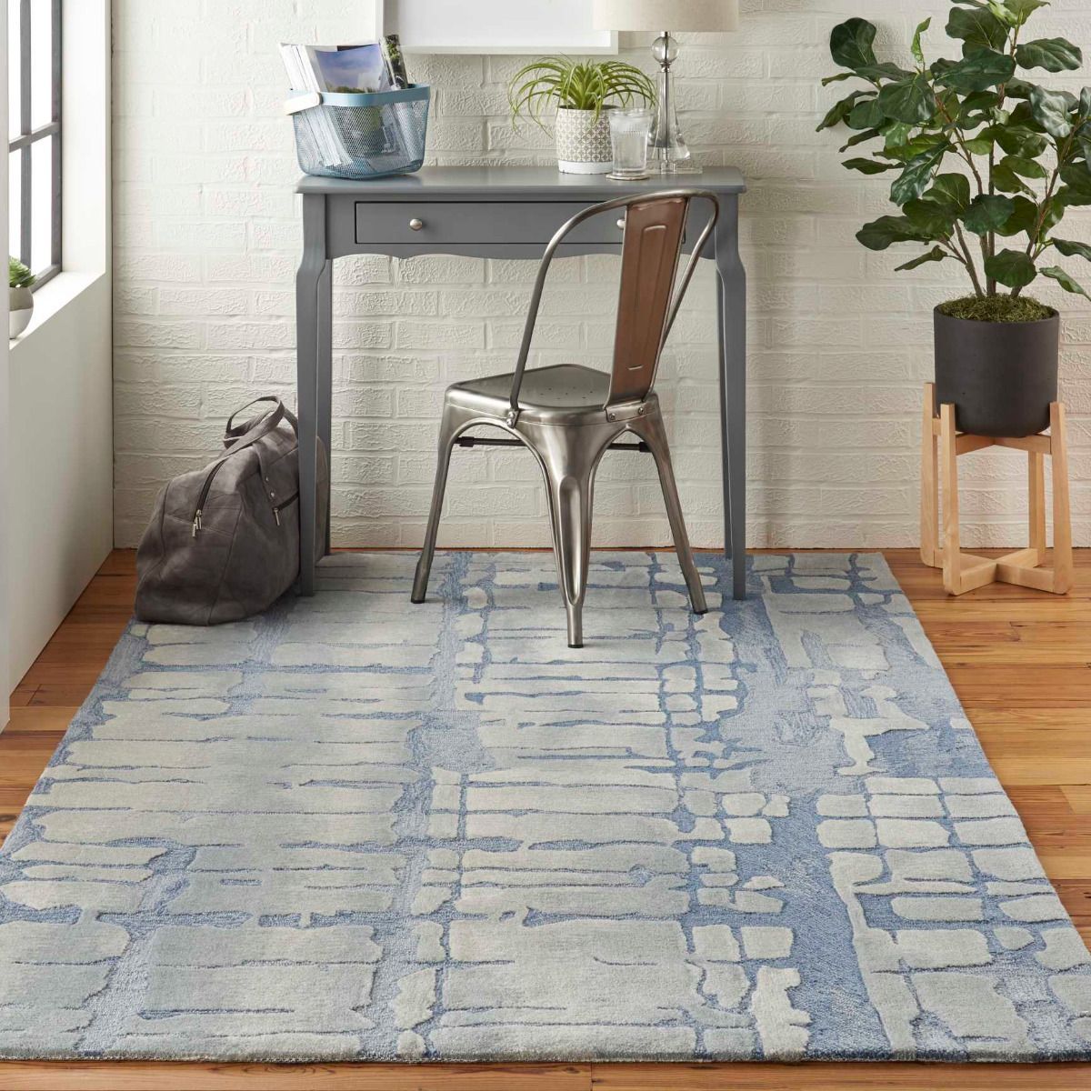 Nourison Clearance Symmetry SMM04 Blue/Grey Rug