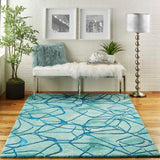 Nourison Symmetry SMM05 Aqua Blue Rug