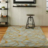 Nourison Symmetry SMM05 Grey/Yellow Rug