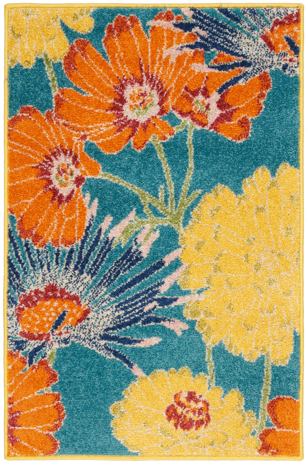 nourison allur alr06 turquoise multicolor rug