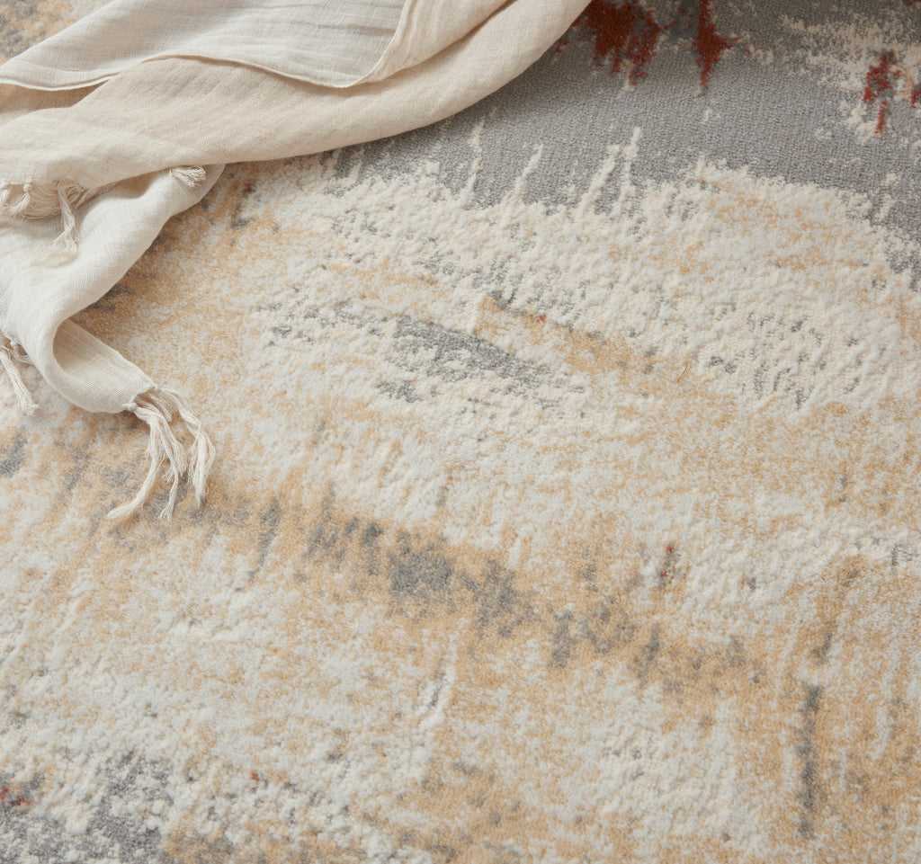 nourison ck005 enchanting ech02 grey rust rug