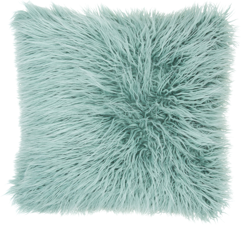 nourison faux fur bj101 celadon pillow