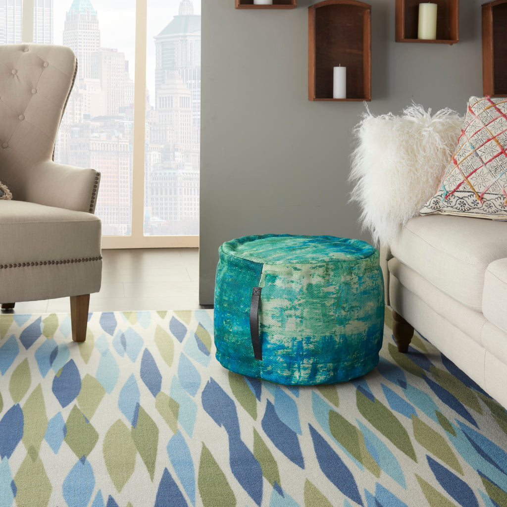 nourison outdoor as130 blue pillow