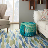 nourison outdoor as130 blue pillow