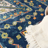 nourison allur alr02 navy multicolor rug