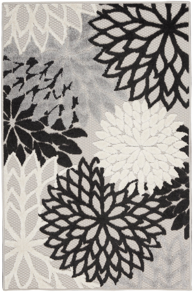 nourison aloha alh05 black white rug