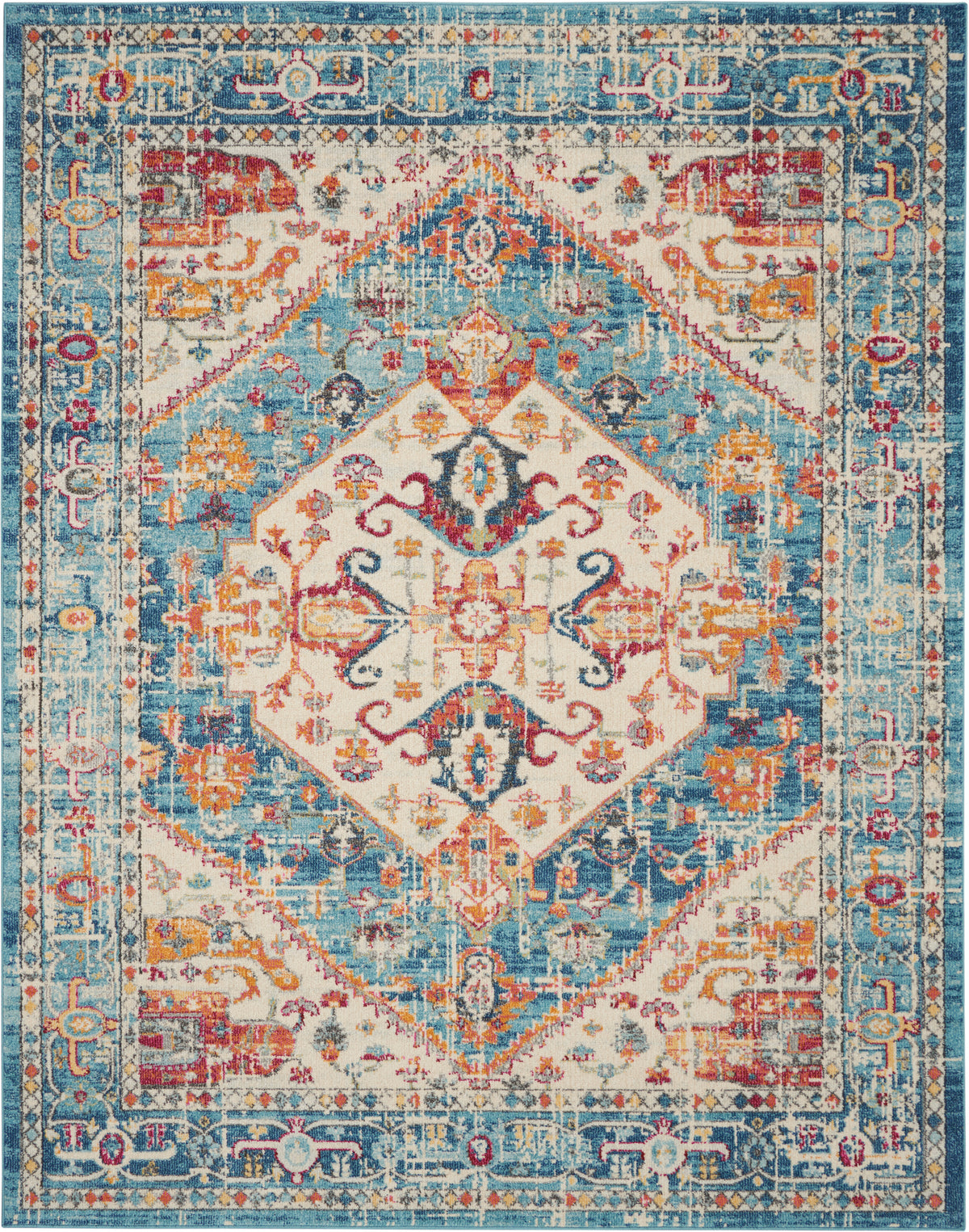 nourison passion psn23 ivory light blue rug