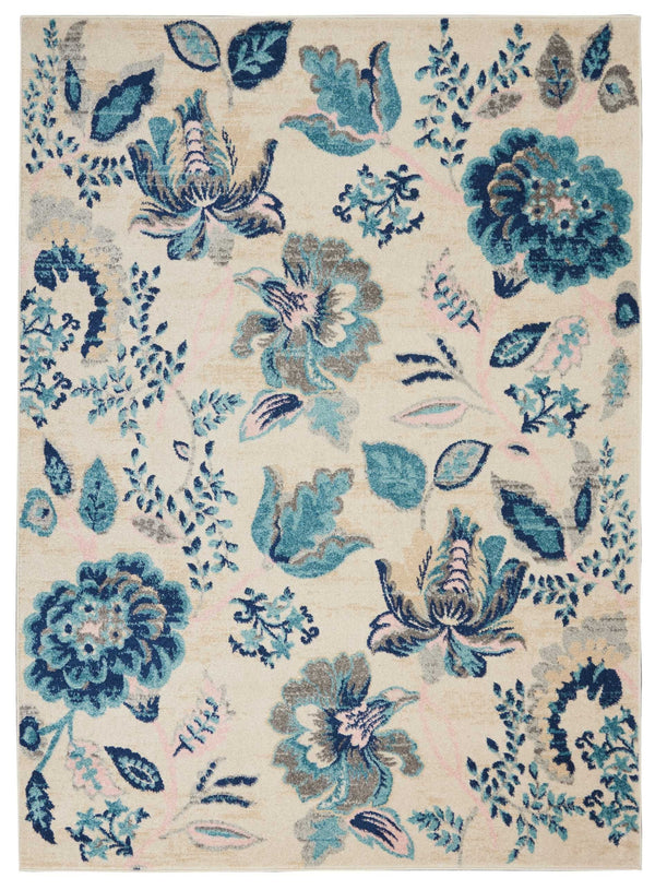 Nourison Sale Tranquil TRA02 Ivory/Light Blue Rug