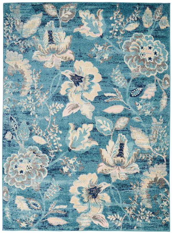Nourison Sale Tranquil TRA02 Turquoise Rug