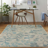 Nourison Sale Tranquil TRA03 Ivory/Turquoise Rug