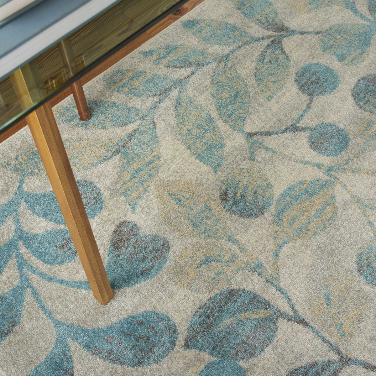 Nourison Sale Tranquil TRA03 Ivory/Turquoise Rug