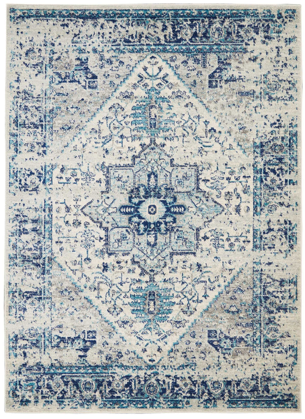Nourison Sale Tranquil TRA06 Ivory/Light Blue Rug