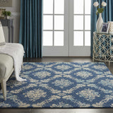 Nourison Clearance Tranquil TRA09 Navy/Light Blue Rug