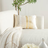 nourison luminescence l0293 gold pillow