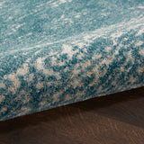 nourison maxell mae06 ivory teal rug