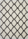 nourison luxe shag lxs02 ivory charcoal rug