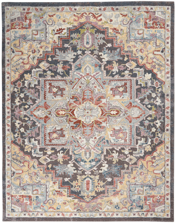 nourison soraya sor04 charcoal multi rug