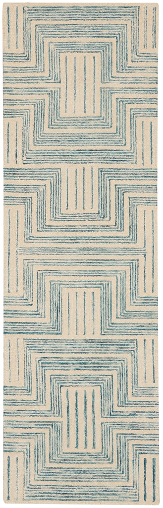 nourison interlock itl06 ivory turquoise rug