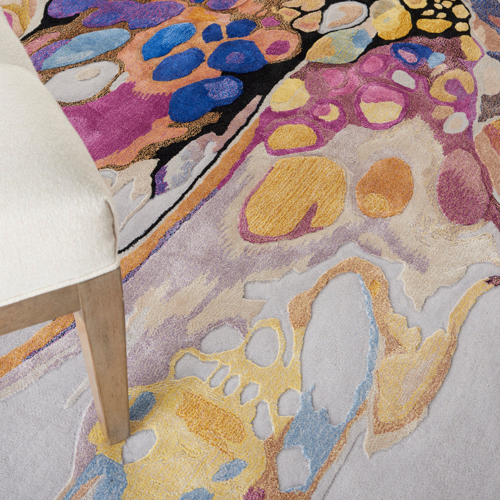 nourison prismatic prs20 grey lilac multi rug