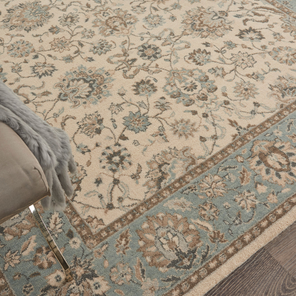 nourison living treasures li16 ivory aqua rug