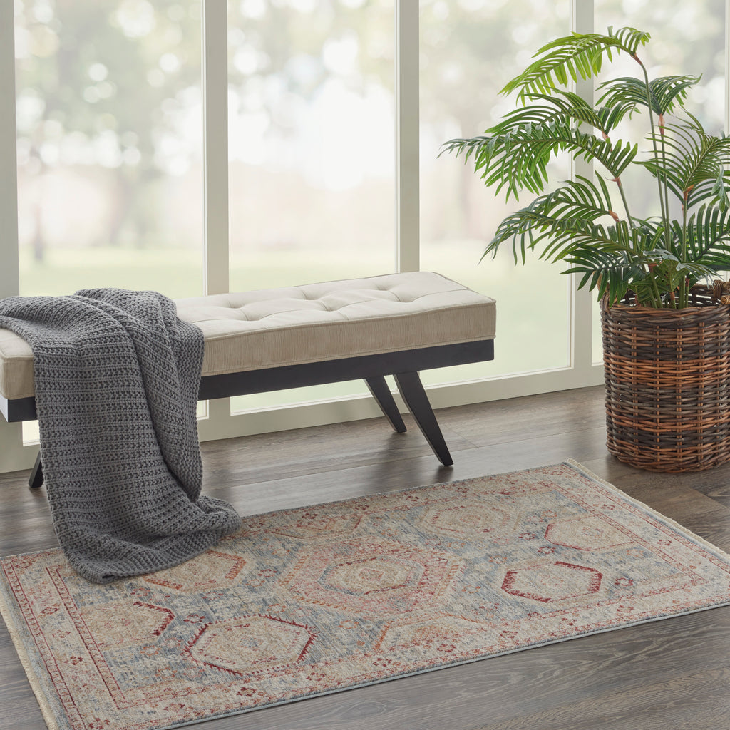 nourison homestead hms01 light blue multi rug