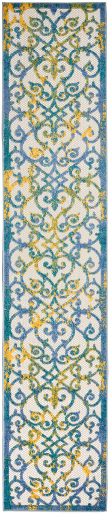nourison aloha alh21 ivory blue rug