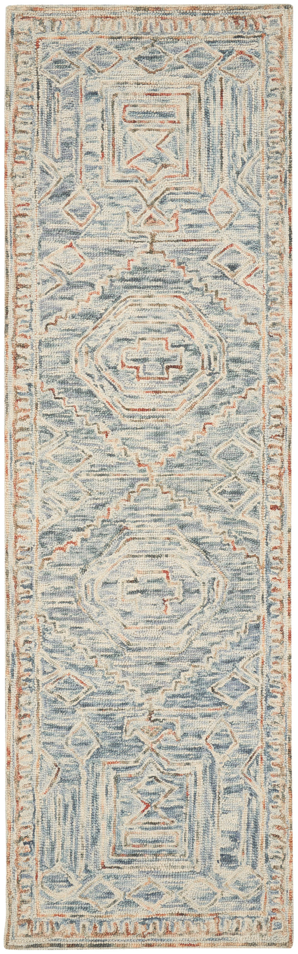 nourison interlock itl02 blue multi rug