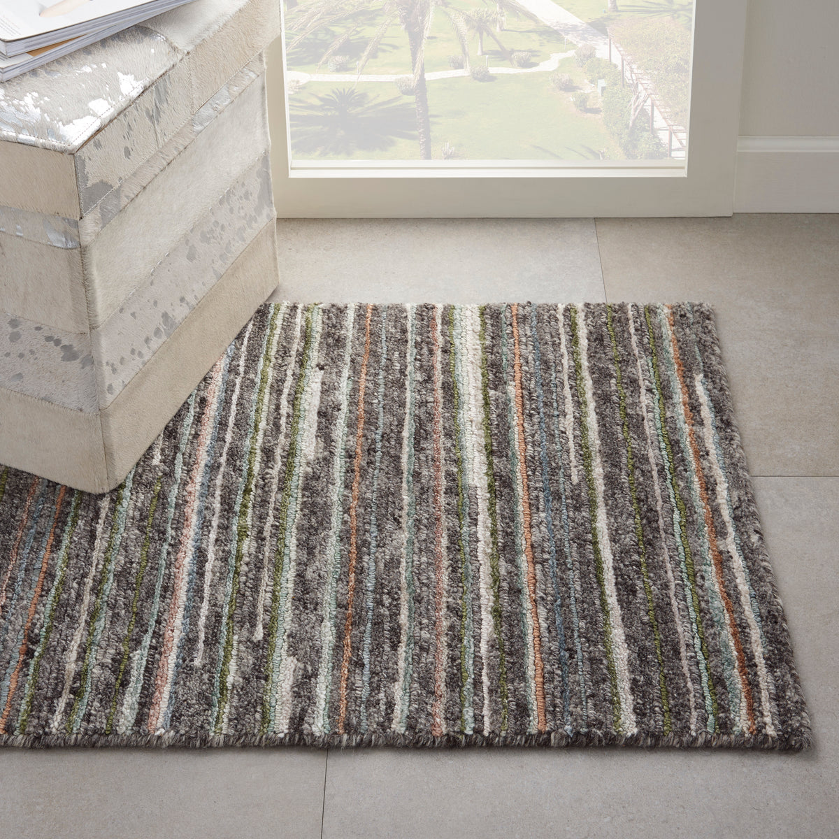 nourison plateau pae01 grey green rug
