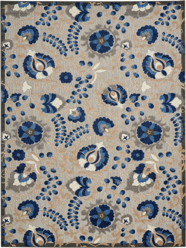 nourison aloha alh17 natural blue rug