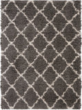 nourison luxe shag lxs02 charcoal beige rug