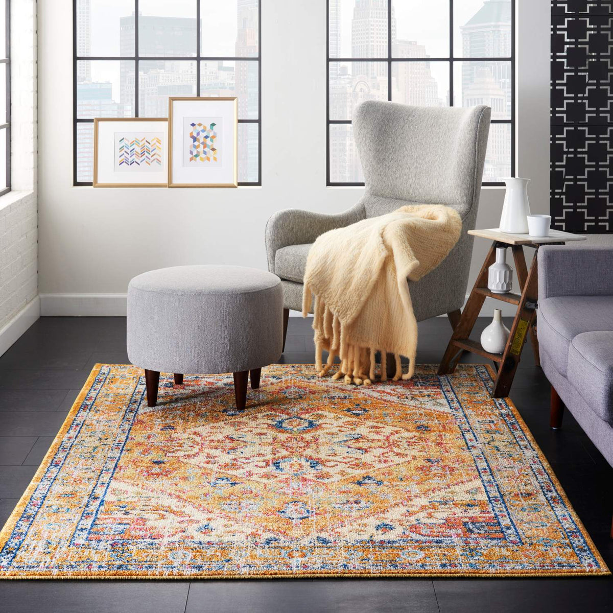 nourison passion psn23 ivory yellow rug