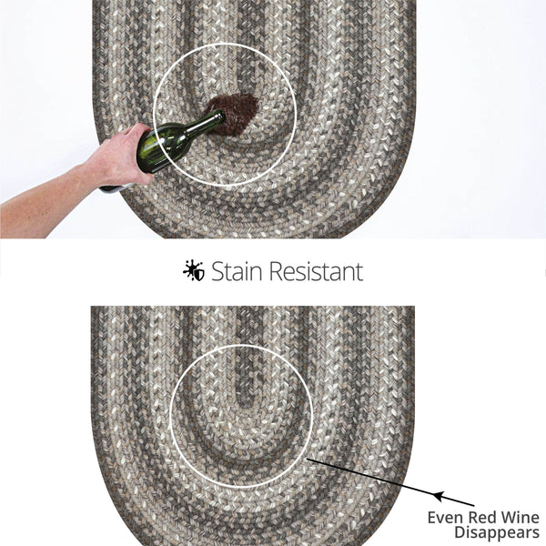 homespice decor ultra durable braided graphite grey rug