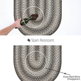 homespice decor ultra durable braided graphite grey rug