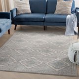 nourison quarry qua16 grey ivory blue rug