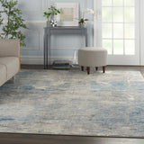 nourison solace sla01 ivory grey blue rug