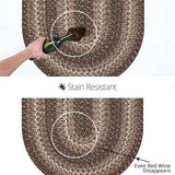 homespice decor ultra durable braided wildwood brown rug
