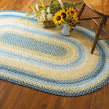 homespice decor cotton braided sunflowers blue rug