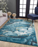 kas oriental illusions 6225 teal rug