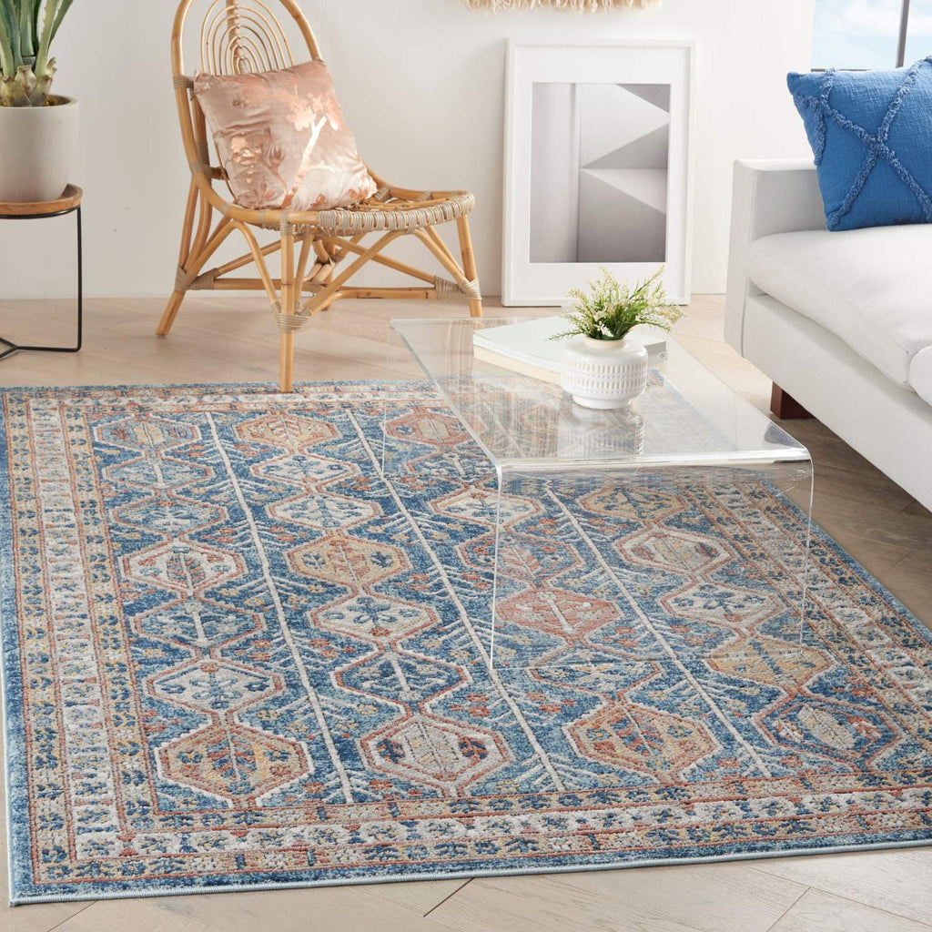 nourison quarry qua15 blue multi rug