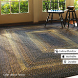 homespice decor ultra durable braided forest black rug