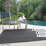 homespice decor ultra durable braided black rug