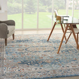 nourison quarry qua11 ivory blue rug