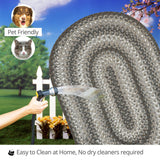 homespice decor ultra durable braided graphite grey rug