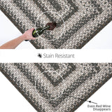 homespice decor ultra durable braided graphite grey rug