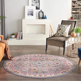 nourison vintage kashan vka05 grey multi rug