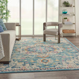 nourison passion psn25 ivory light blue rug