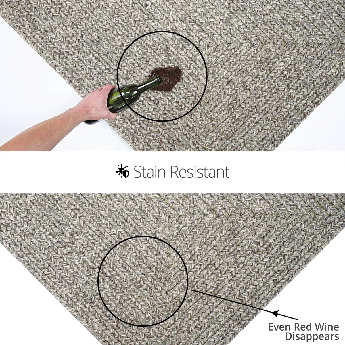 homespice decor ultra durable braided slate light grey rug